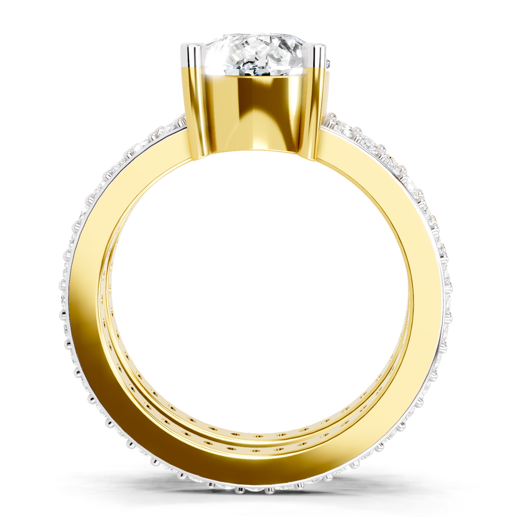 3.98 Carat Pear Shape Diamond Engagement Ring