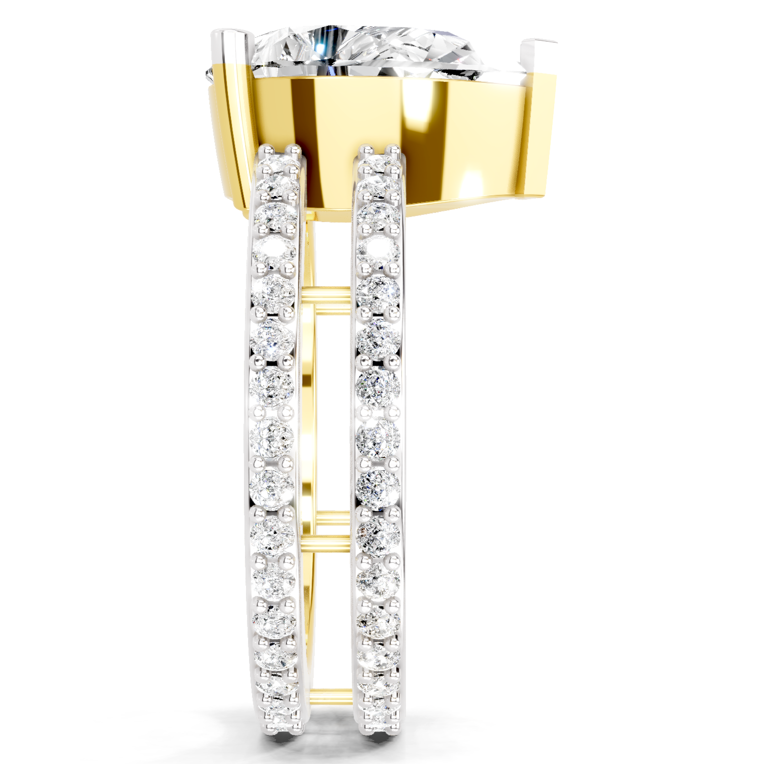 3.98 Carat Pear Shape Diamond Engagement Ring
