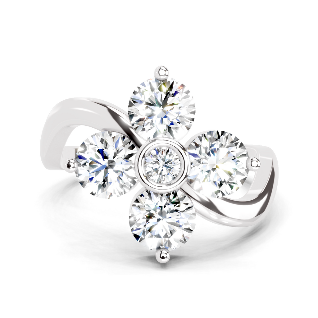 1.63 Carat Round Four Stone Ring