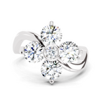 1.63 Carat Round Four Stone Ring