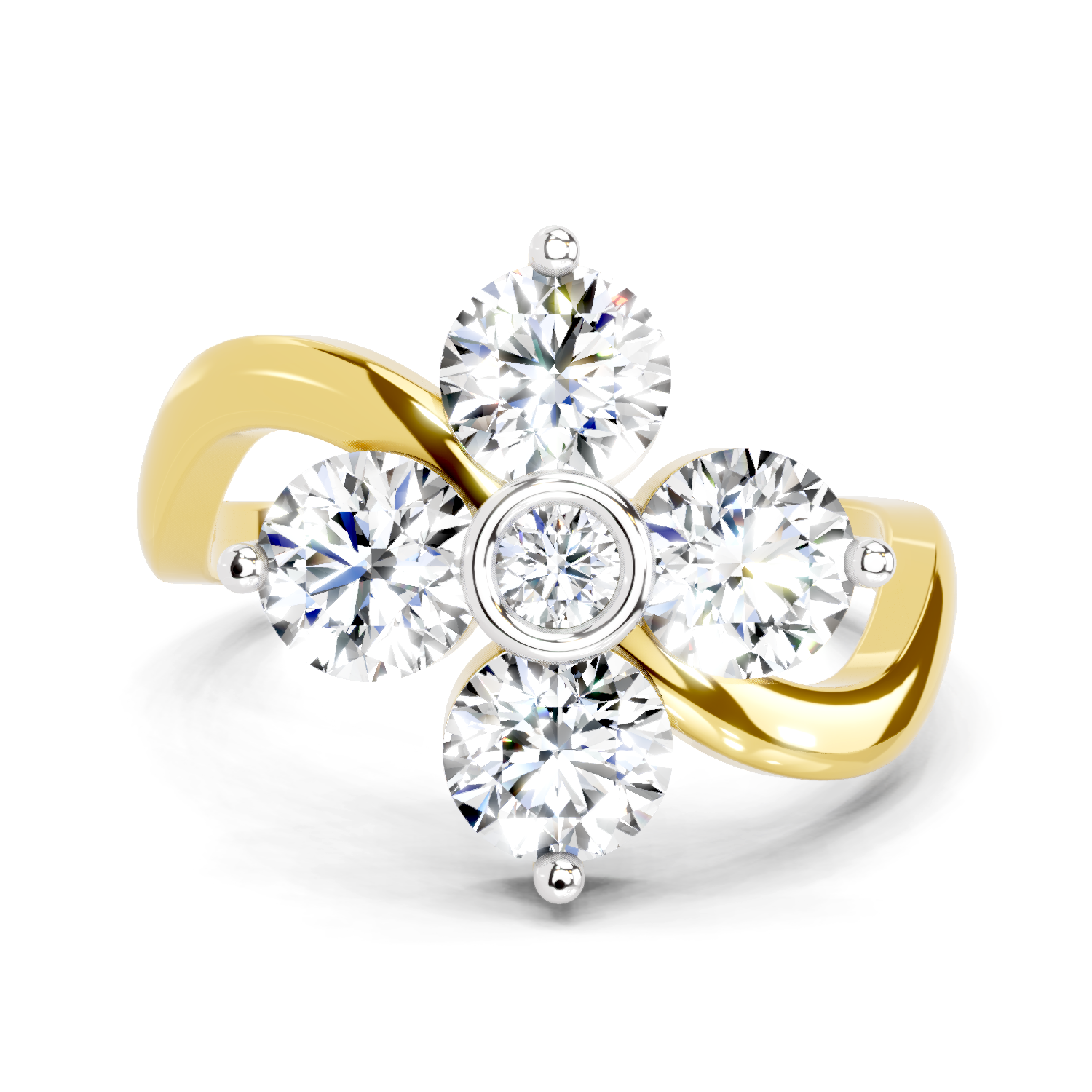 1.63 Carat Round Four Stone Ring