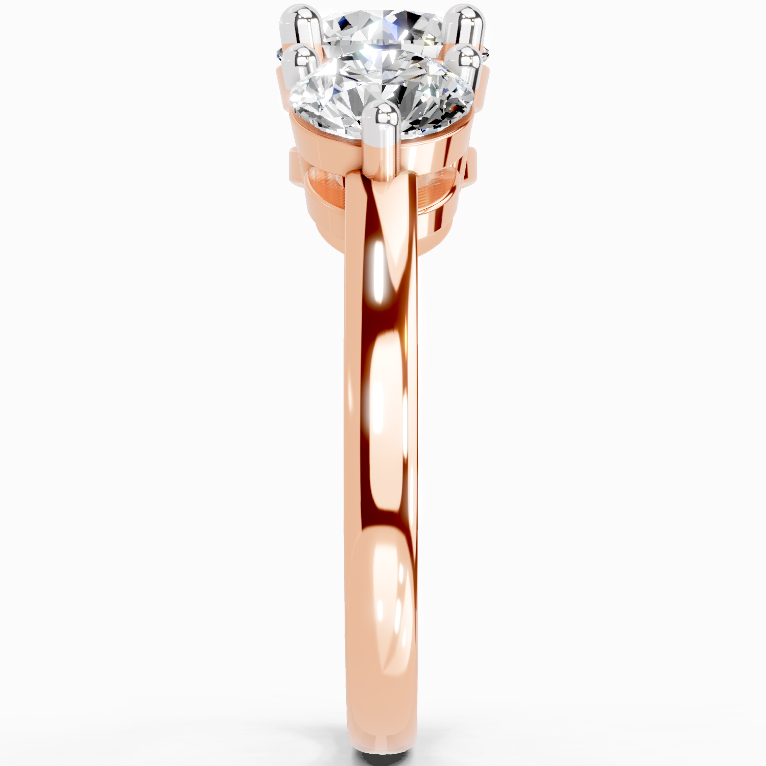 2 Carat Round Three Stone Ring