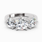 2 Carat Round Three Stone Ring
