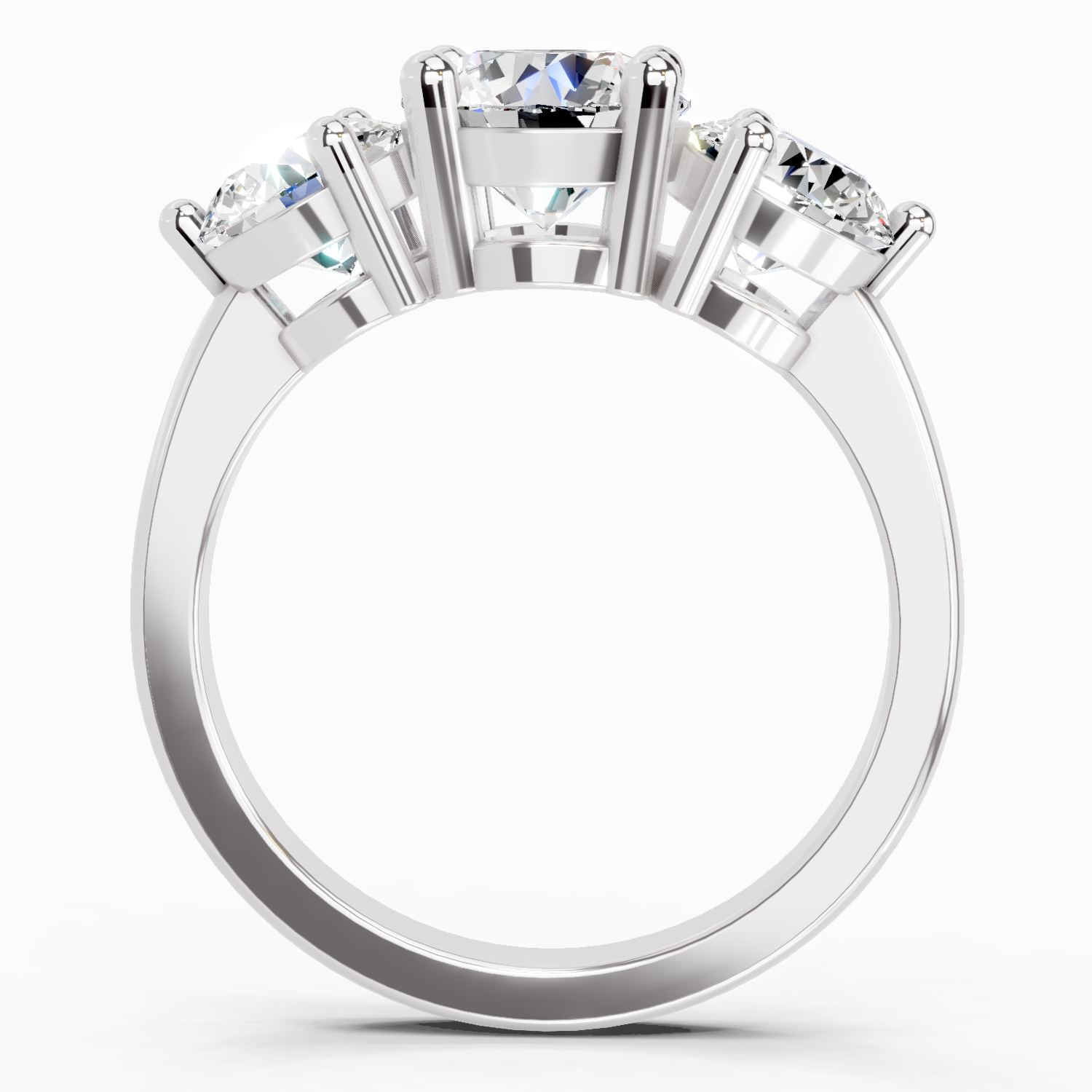 2 Carat Round Three Stone Ring