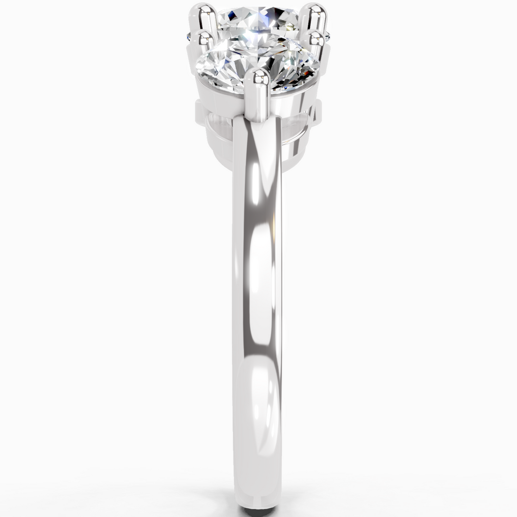 2 Carat Round Three Stone Ring