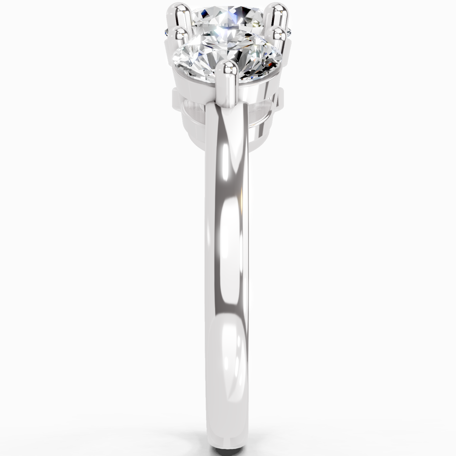 2 Carat Round Three Stone Ring