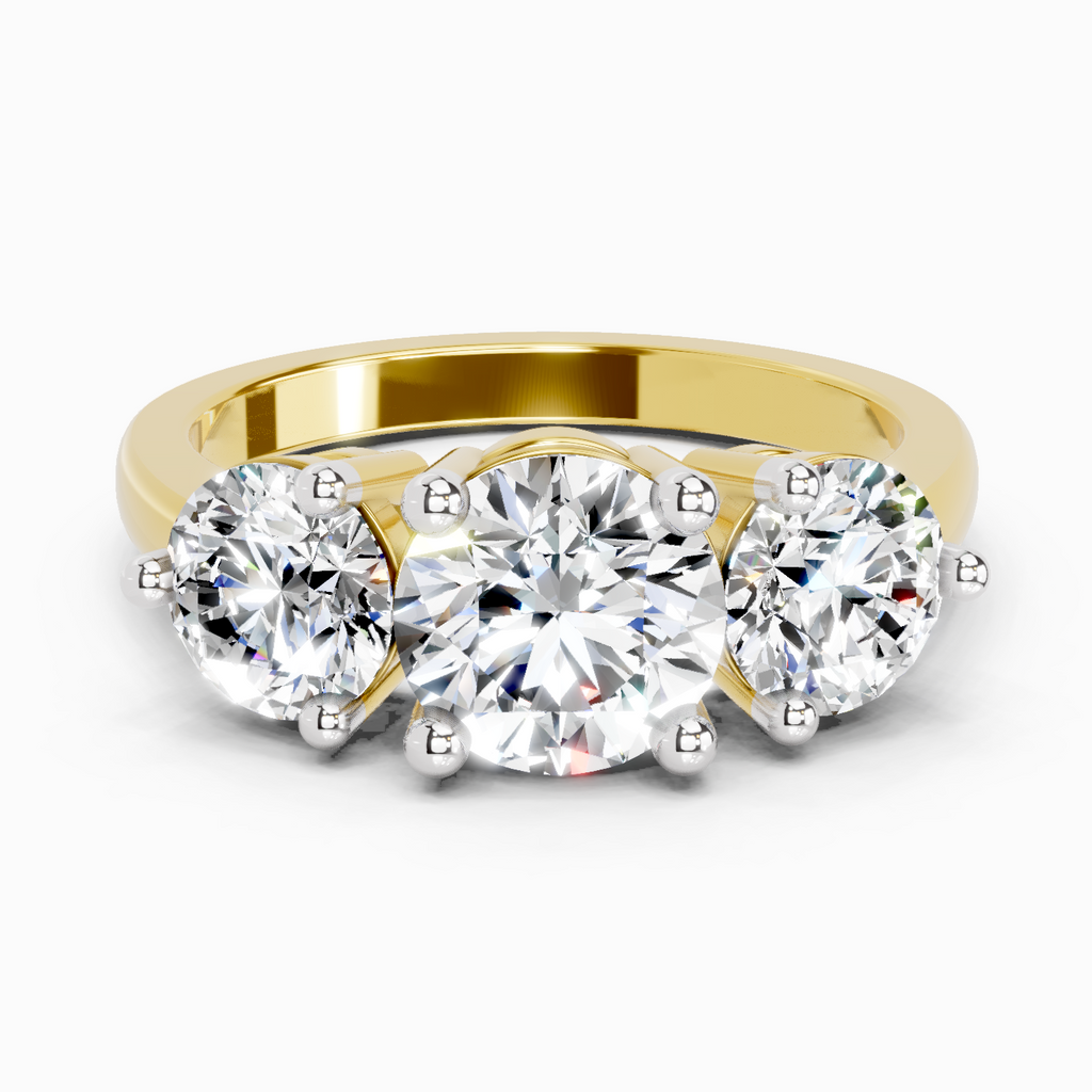 2 Carat Round Three Stone Ring