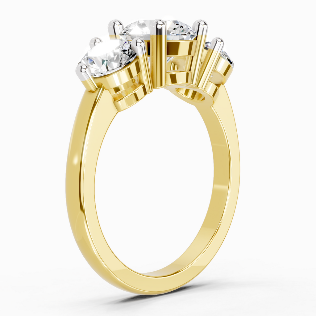 2 Carat Round Three Stone Ring
