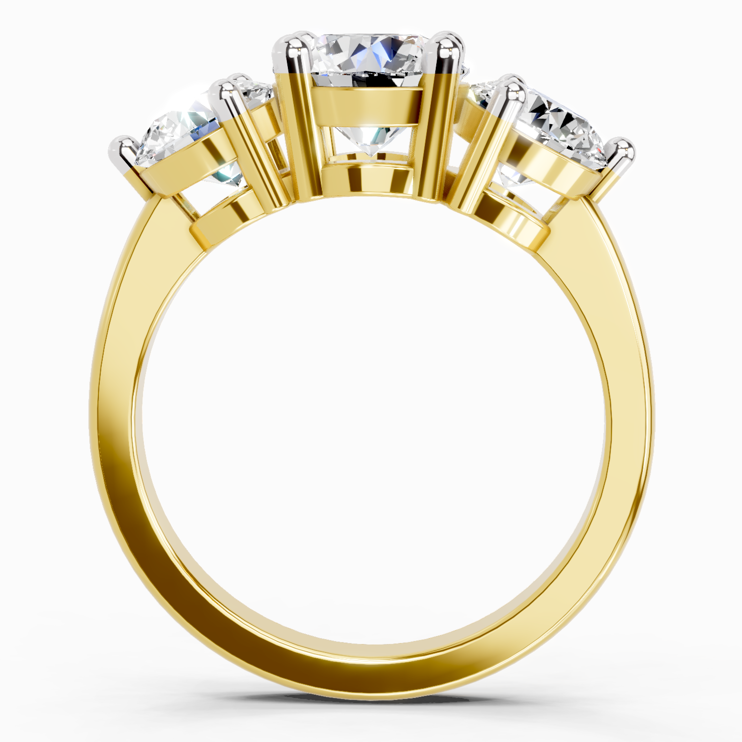2 Carat Round Three Stone Ring