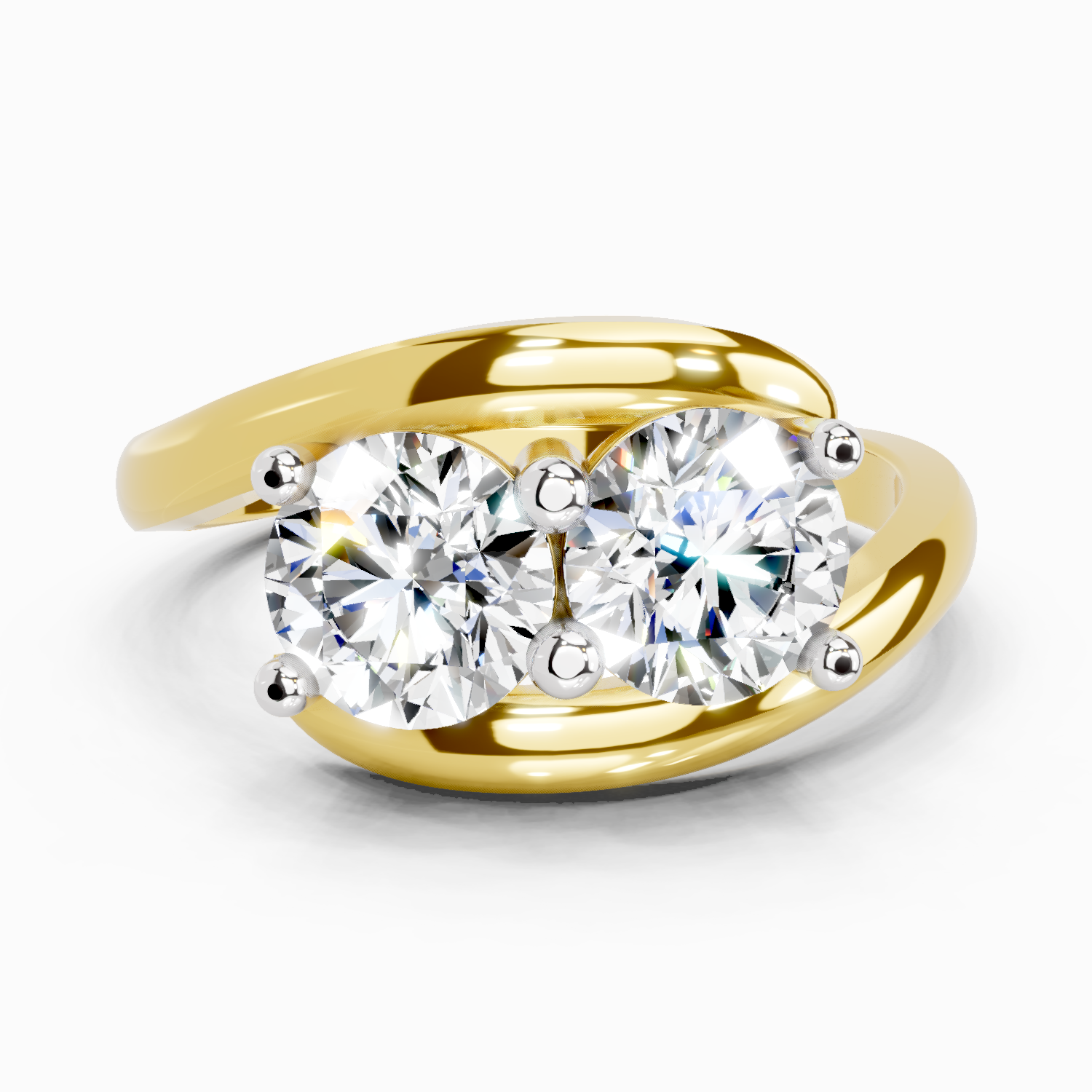 1.5 Carat Round Two Stone Ring
