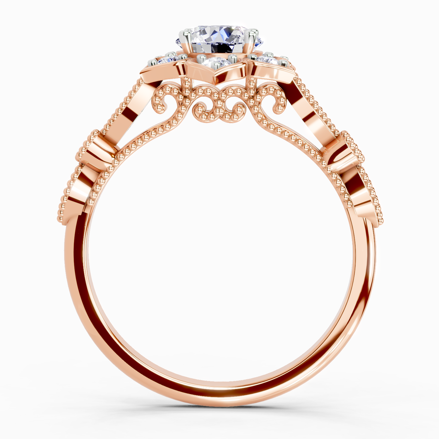 0.72 Carat Snowflower Engagement Ring