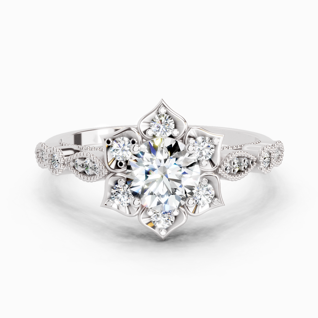 0.72 Carat Snowflower Engagement Ring