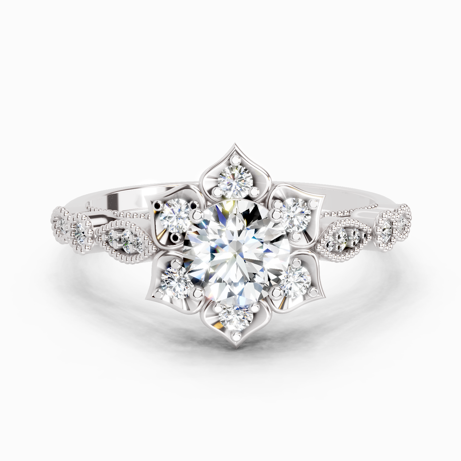 0.72 Carat Snowflower Engagement Ring