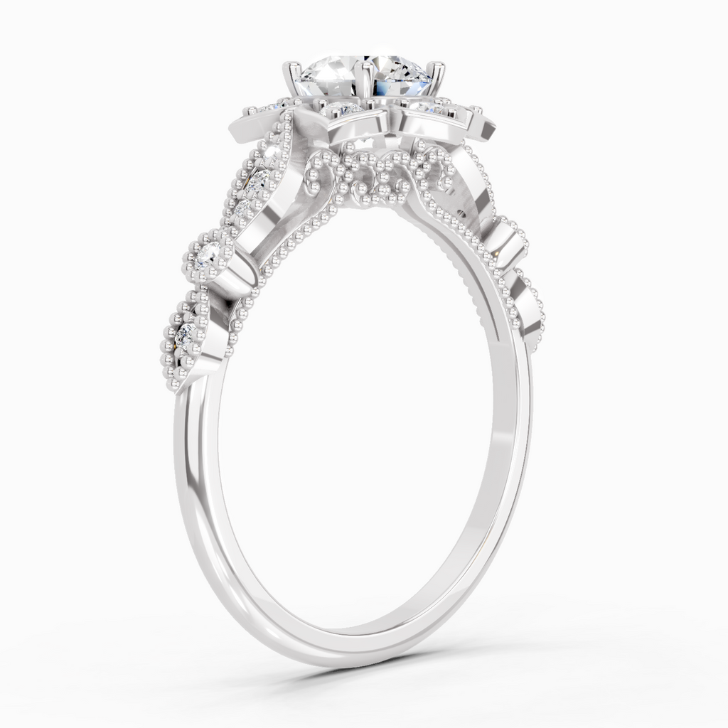 0.72 Carat Snowflower Engagement Ring