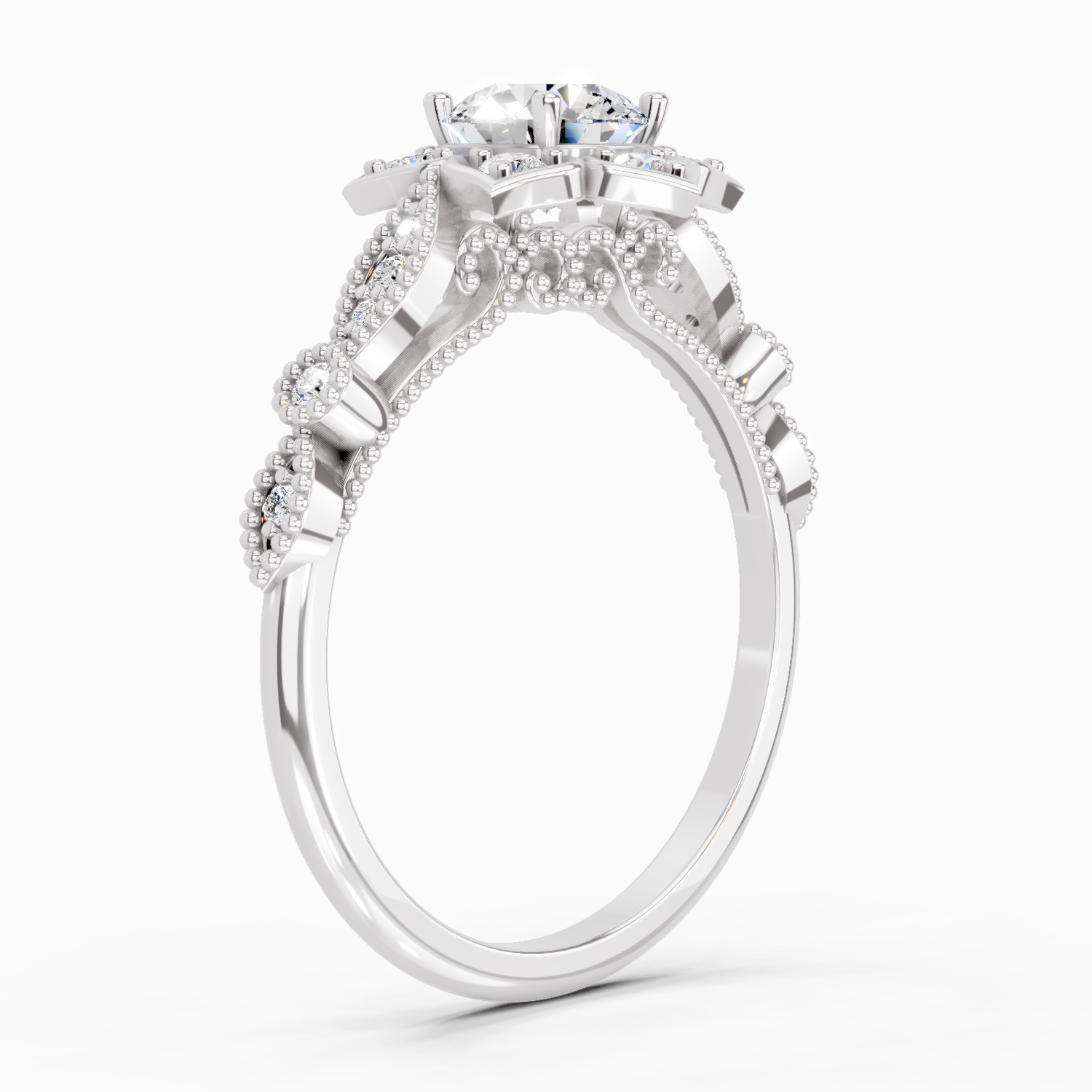 0.72 Carat Snowflower Engagement Ring