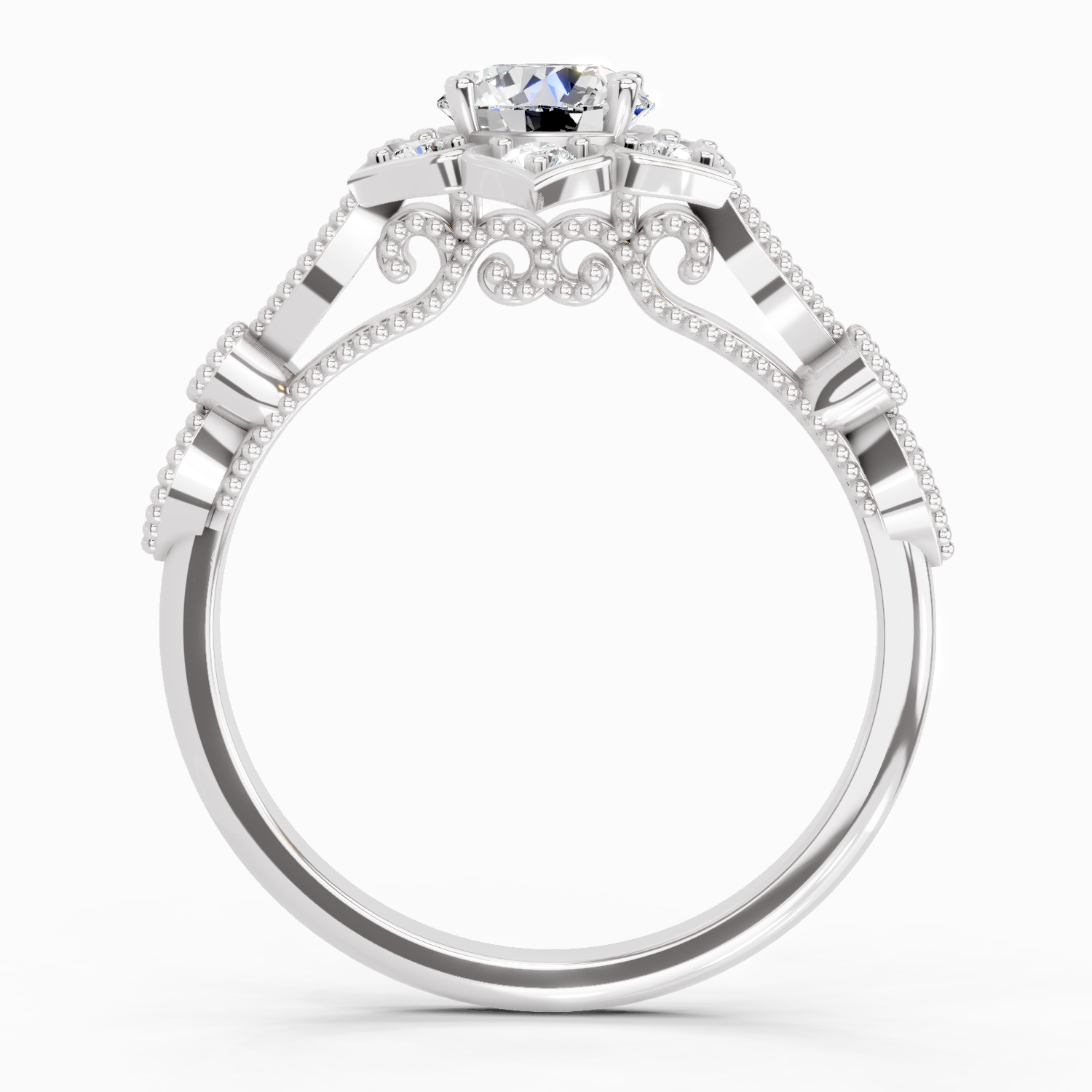 0.72 Carat Snowflower Engagement Ring