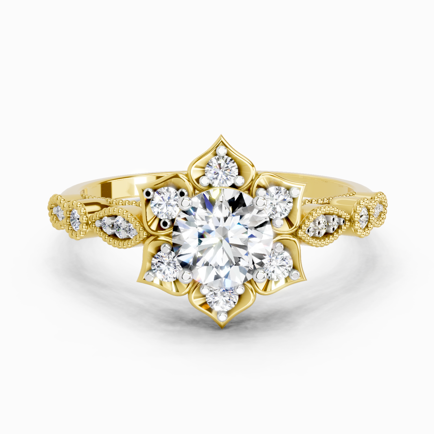 0.72 Carat Snowflower Engagement Ring