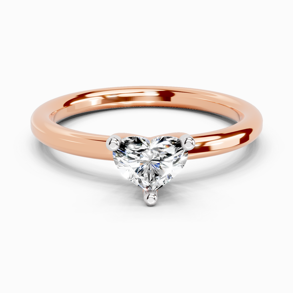 Sparkles 0.23 Ct Heart Solitaire Diamond Ring in 14K Gold