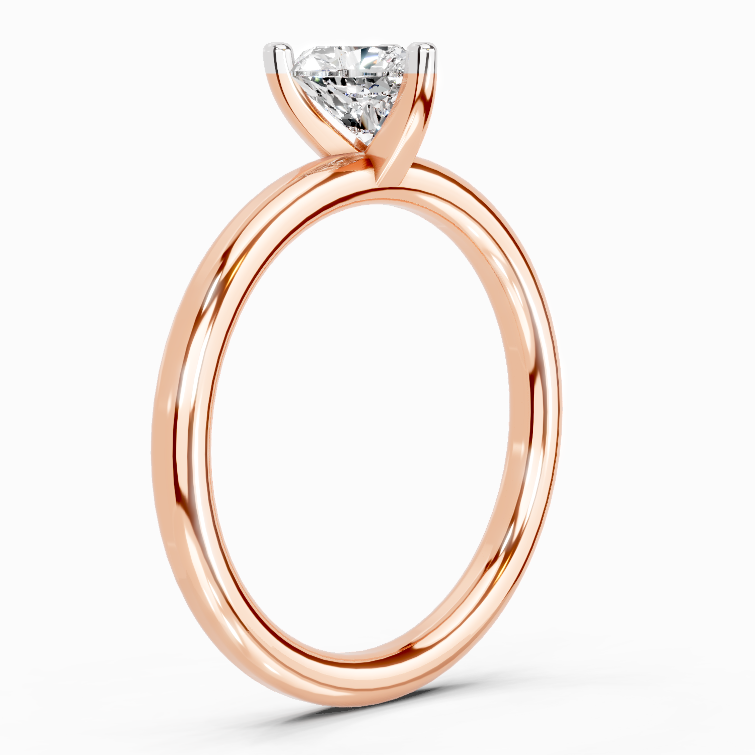Sparkles 0.23 Ct Heart Solitaire Diamond Ring in 14K Gold