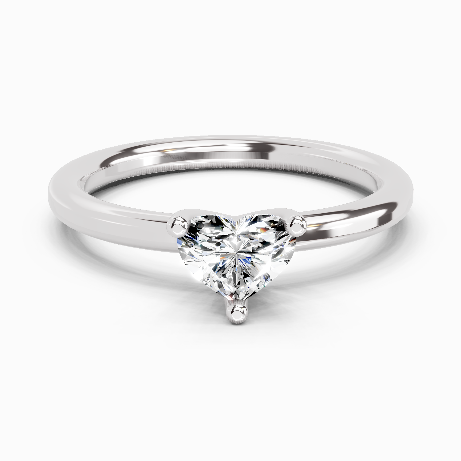 Sparkles 0.23 Ct Heart Solitaire Diamond Ring in 14K Gold