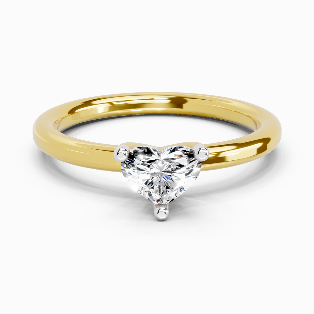 Sparkles 0.23 Ct Heart Solitaire Diamond Ring in 14K Gold