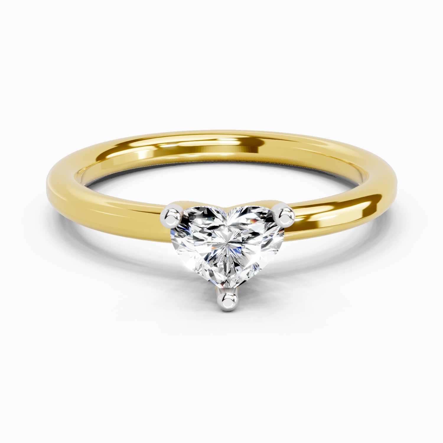 Sparkles 0.23 Ct Heart Solitaire Diamond Ring in 14K Gold