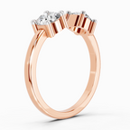 0.76 Ct Round Open Two Stone Ring