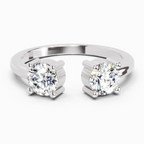 0.76 Ct Round Open Two Stone Ring