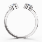 0.76 Ct Round Open Two Stone Ring