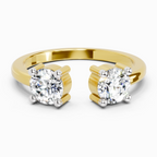 0.76 Ct Round Open Two Stone Ring