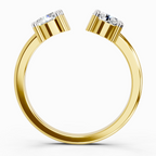0.76 Ct Round Open Two Stone Ring