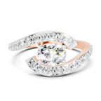 0.76 Ct Round Open Two Stone Ring