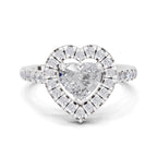 1.54 Carat Heart Shape Halo Engagement Ring