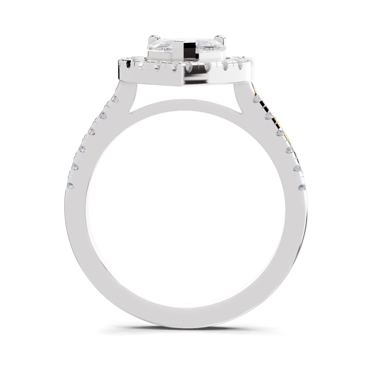 1.54 Carat Heart Shape Halo Engagement Ring