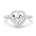 0.84 Carat Round Halo Heart Ring