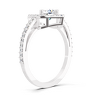 0.84 Carat Round Halo Heart Ring