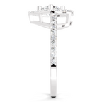 0.84 Carat Round Halo Heart Ring