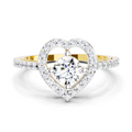 0.84 Carat Round Halo Heart Ring