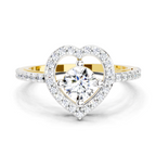0.84 Carat Round Halo Heart Ring