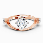 Sparkles 0.16 Ct Evil Eye Solitaire Diamond Ring in 14K Gold