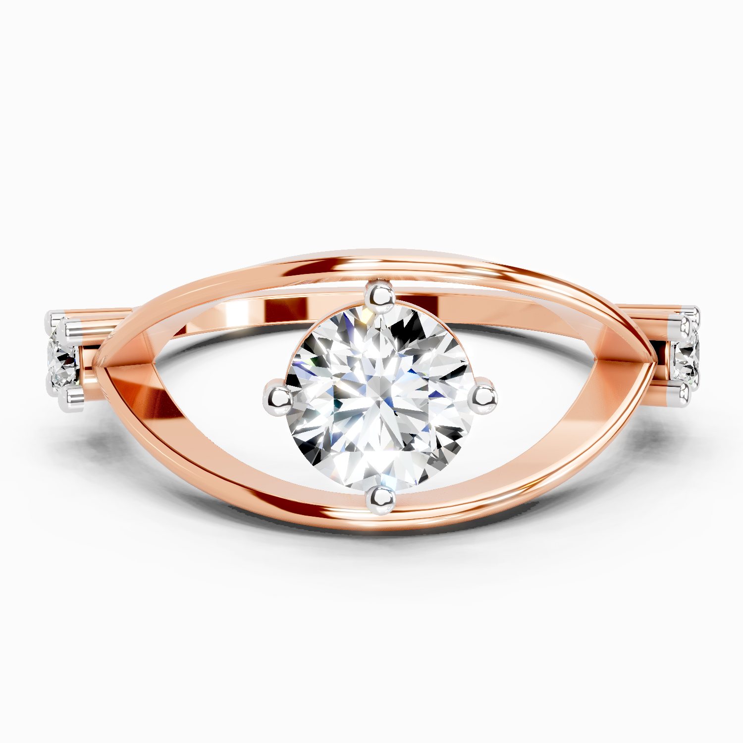 0.84 Carat Round Halo Heart Ring