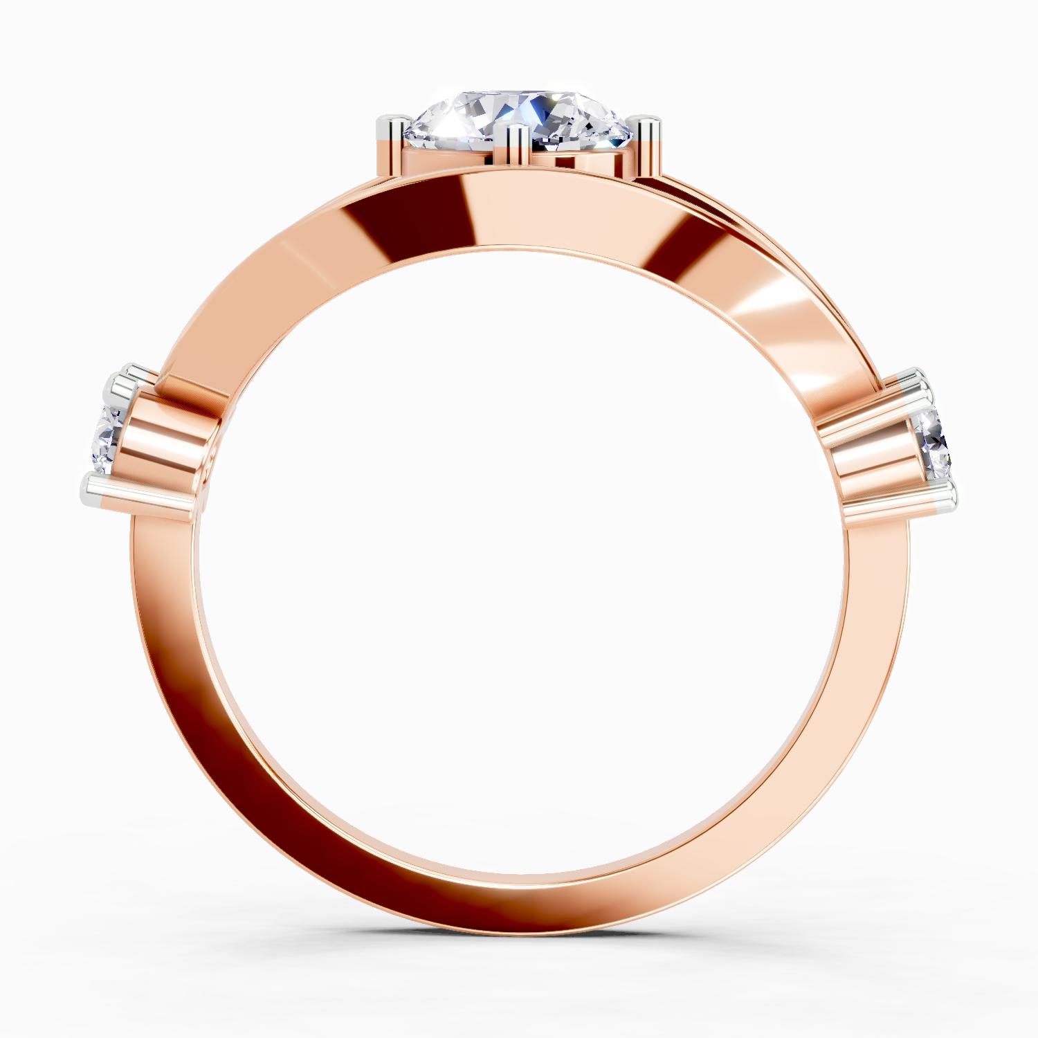 Sparkles 0.16 Ct Evil Eye Solitaire Diamond Ring in 14K Gold