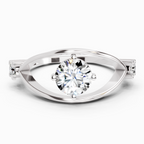Sparkles 0.16 Ct Evil Eye Solitaire Diamond Ring in 14K Gold