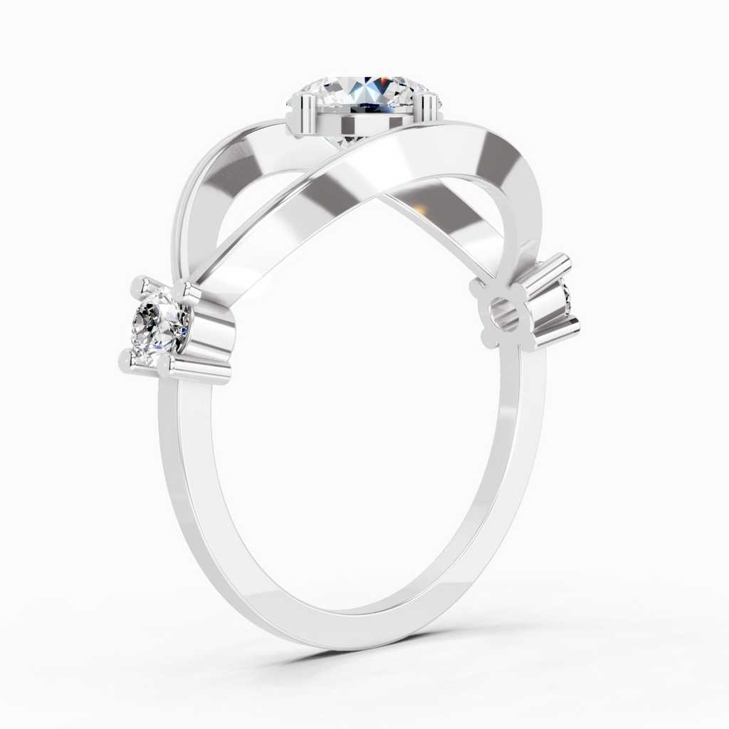 Sparkles 0.16 Ct Evil Eye Solitaire Diamond Ring in 14K Gold
