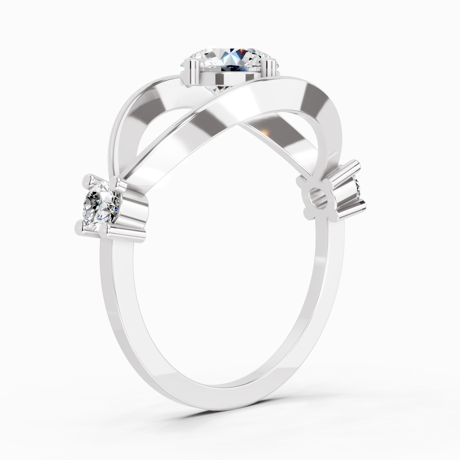 Sparkles 0.16 Ct Evil Eye Solitaire Diamond Ring in 14K Gold