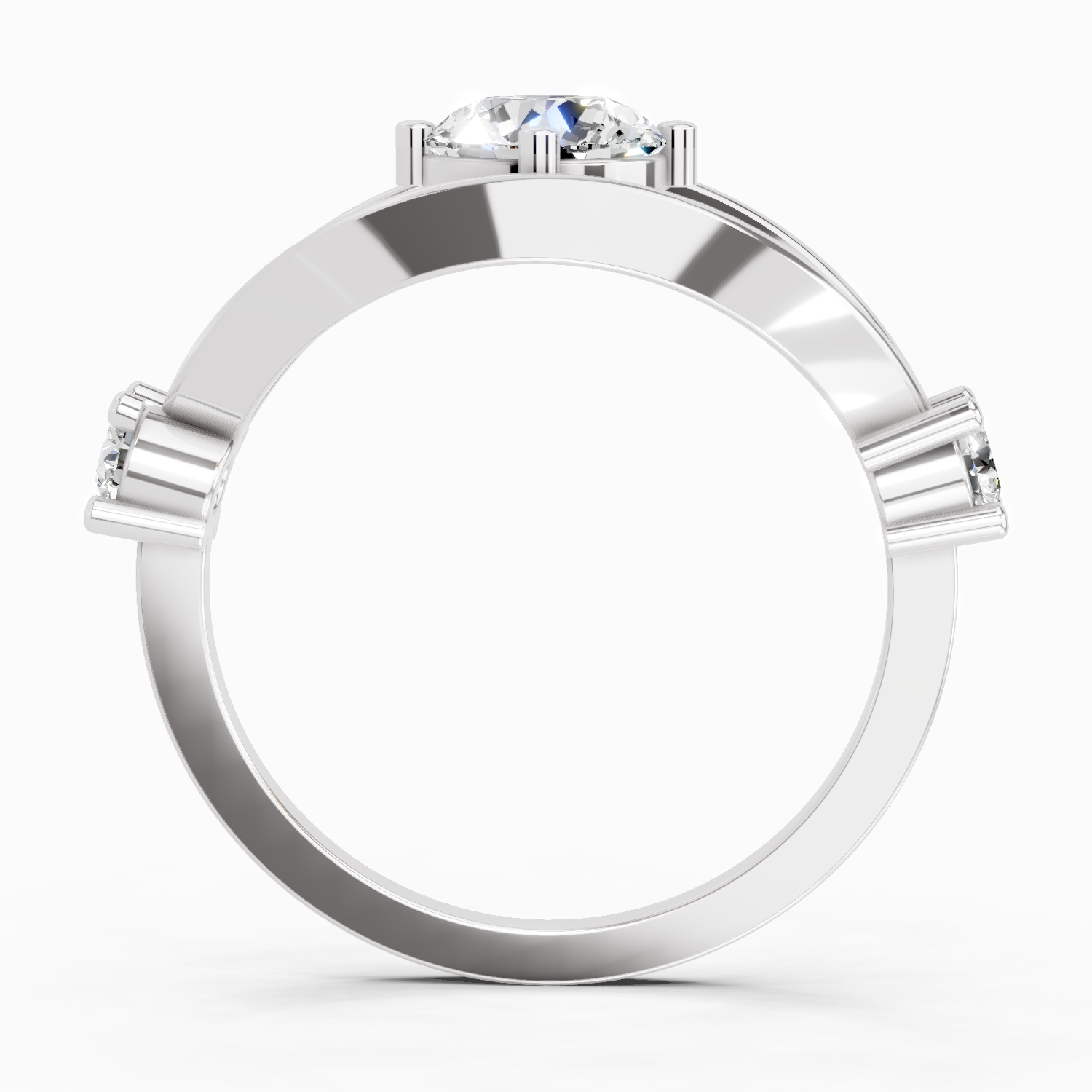 Sparkles 0.16 Ct Evil Eye Solitaire Diamond Ring in 14K Gold