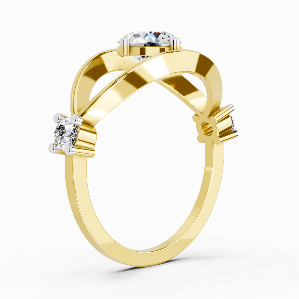 Sparkles 0.16 Ct Evil Eye Solitaire Diamond Ring in 14K Gold