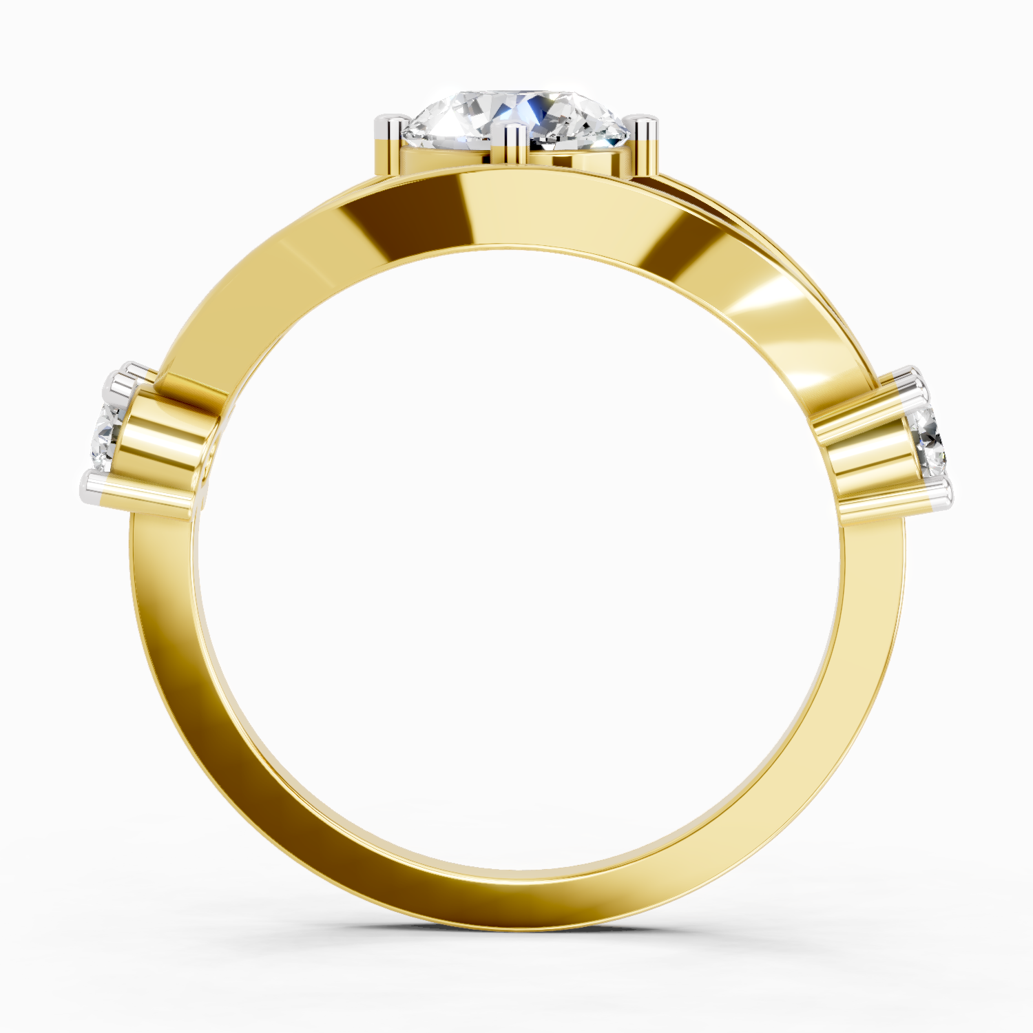 Sparkles 0.16 Ct Evil Eye Solitaire Diamond Ring in 14K Gold