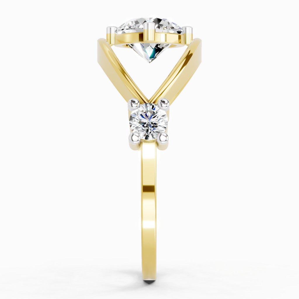 Sparkles 0.16 Ct Evil Eye Solitaire Diamond Ring in 14K Gold