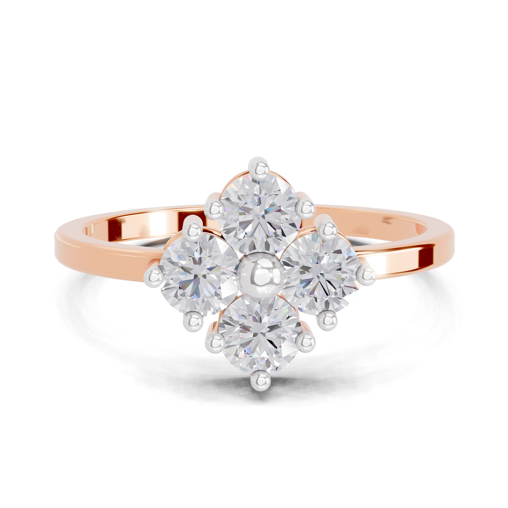 Sparkles 0.16 Ct Evil Eye Solitaire Diamond Ring in 14K Gold